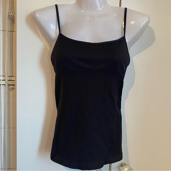 Bebe Black Built in Bra Spaghetti Strap Tank Top Size M/L NWT - Picture 1 of 14